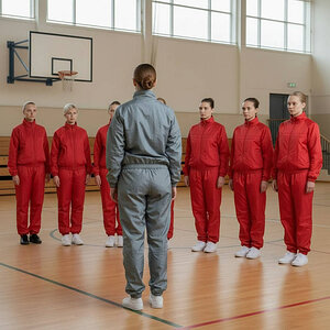 AI from DeviantArt. Shiny nylon bootcamp