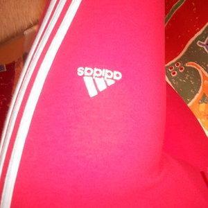 Adidas womens pink logo pants
