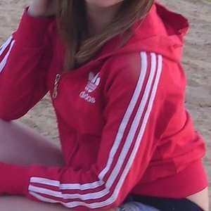 Adidas womens red hoodie