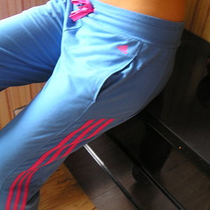 Adidas skyblue pink stripe pants