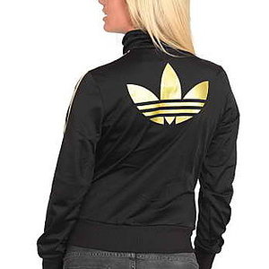Adidas black logo windbreaker