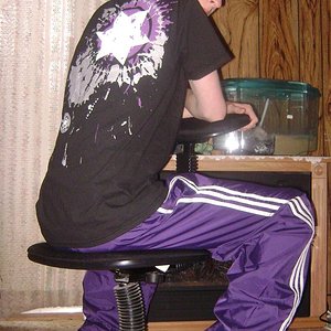 Purple with white stripes