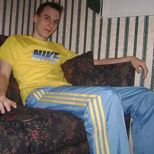 Sky blue with yellow stripes