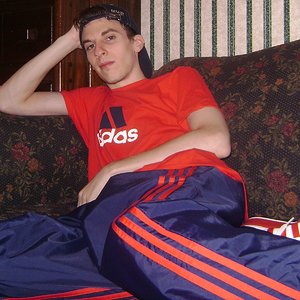 Navy blue with red stripes