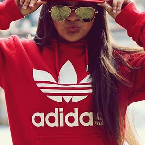 adidas brunette girl hair Red 212282