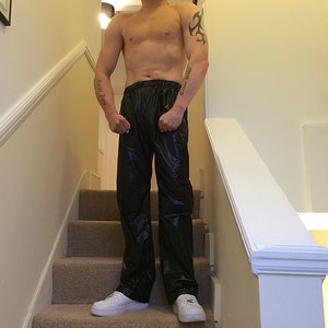Black Starray Nylon Trackies