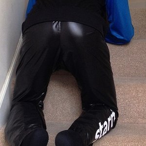 Black Starray Nylon Trackies