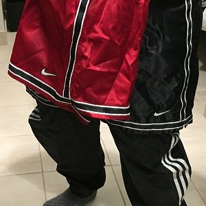 Different ways to layer the shorts with Adidas pants