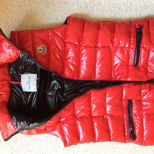 she also wears a moncler vest