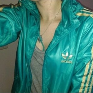 Adidas green-gold windbreaker