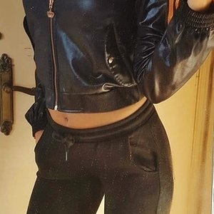 Girl with shiny RESPECT ME jacket