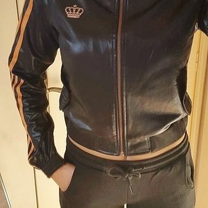 Girl with shiny RESPECT ME jacket