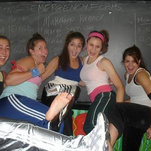 Girls wearing trackpants