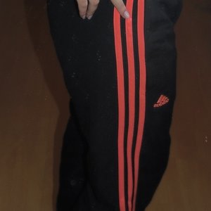 Adidas pants black / red