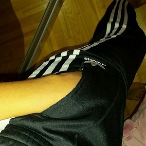 Adidas black/white pants leg