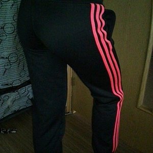 Adidas black/pink pants rear