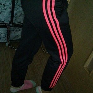 Adidas black/pink pants