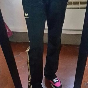 adidas black/gold pants