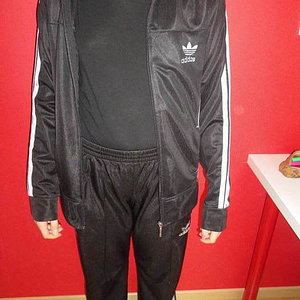 Adidas shiny black suit
