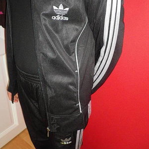 Adidas shiny black suit