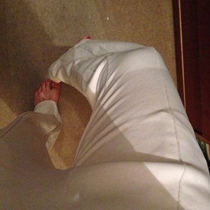 Adidas white/silver pants legs