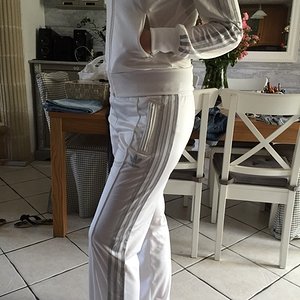 Adidas white suit