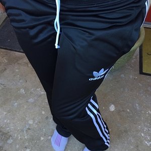 Adidas black/white shiny pants