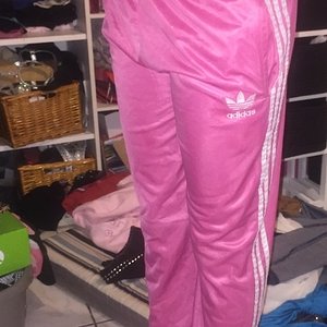 Adidas pink/white pants