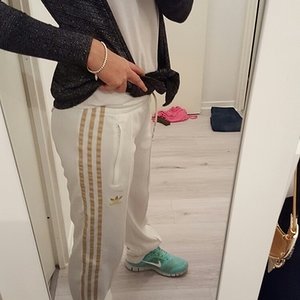 Adidas white/gold pants