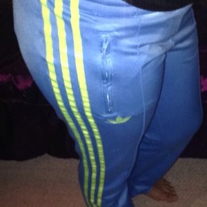 Adidas blue/yellow pants
