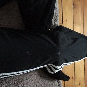 Adidas black/white pants legs
