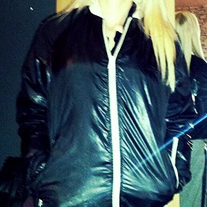 smoker wife in her jacket before sex in it