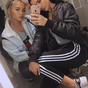 Babe in adidas pants