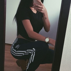 Girl in adidas pants