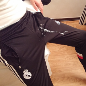 Cumshot on adidas pants