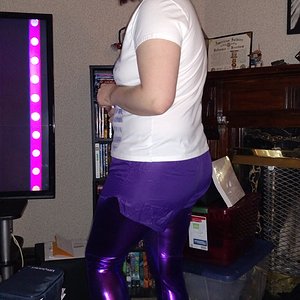 Purple Soffe with shiny leggings