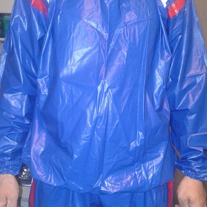 my blue sauna suit