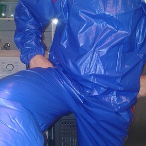 my blue sauna suit