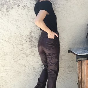 Shiny black pants