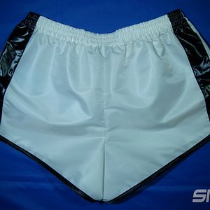SNS Sportswear - Shiny Nylon Shorts (White Ripstop Nylon, Blue, Black)