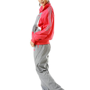 2012 Adidas tracksuit bun womens pink grey side pocket