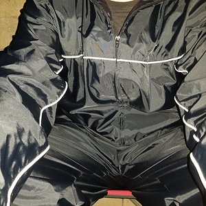My shiny nylon swishy nike suit