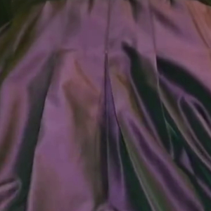 My girl on top of me in shiny nylon taffeta dress