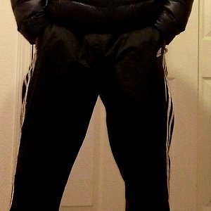 My new shiny puffy Adidas suit