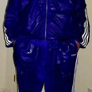 Wet adidas nylon tracksuit