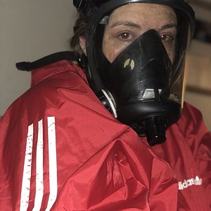 adidas windbreaker and gasmask