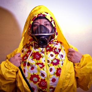 Peter Storm nylon onesie under industrial pvc coveralls