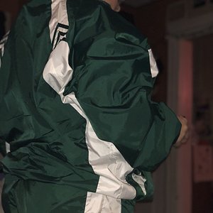 Green adidas tracksuit