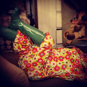 Peter Storm onesie and Hunter wellies