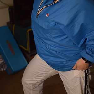 Vintage K-way pullover and white adidas pants